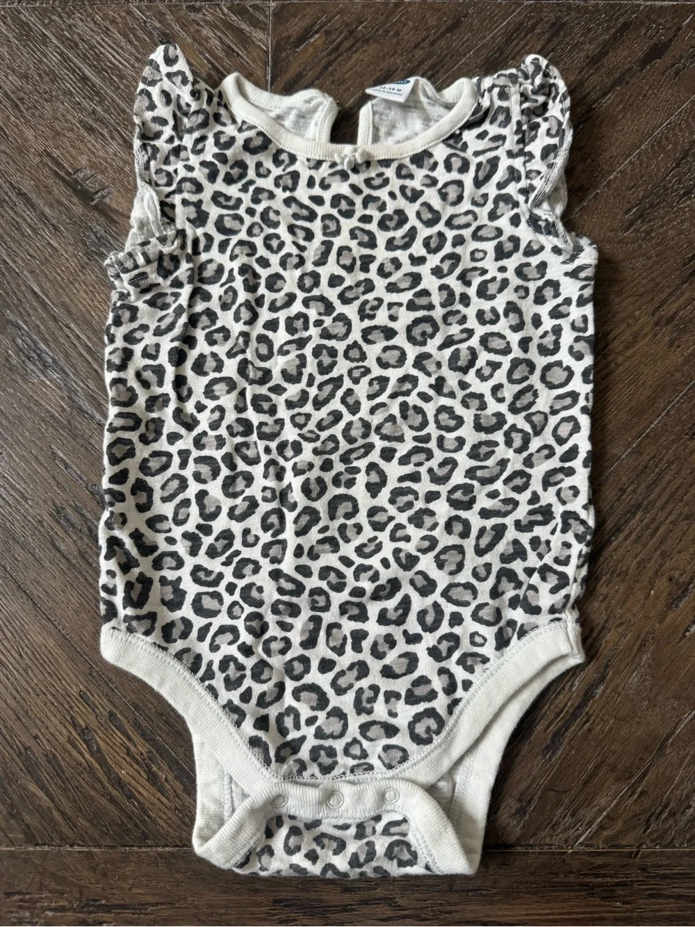Old Navy Leopard Print Baby One-Piece Bodysuit - Beige/Black